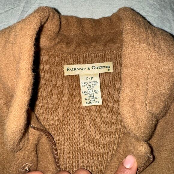 Fairway & Greene Tan Baby Alpaca Wool Golf Vest Women's Size S/P Made in Peru - Picture 5 of 9